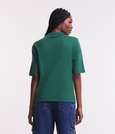 Blusa en Algodón con Cuello Alto y Manga Corta 3