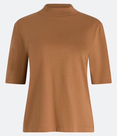 Blusa en Algodón con Cuello Alto y Manga Corta 5