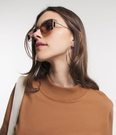 Blusa en Algodón con Cuello Alto y Manga Corta 4