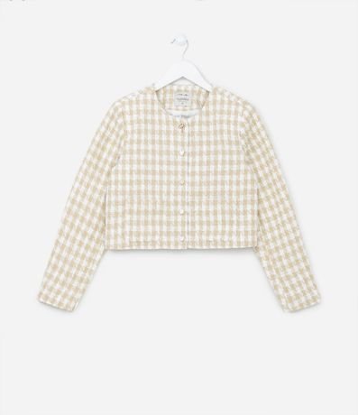 Campera Infantil en Tweed con Botones Diferenciados - Talle 5 a 14 años 2
