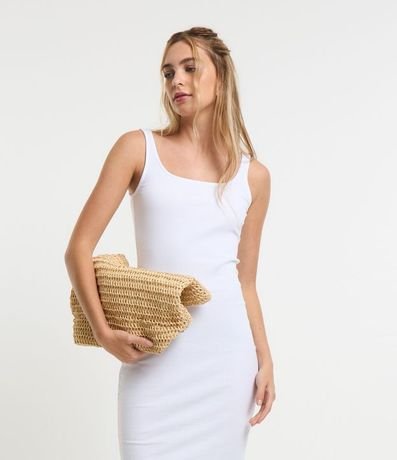 Vestido Midi en Algodón con Escote Cuadrado