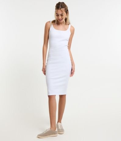 Vestido Midi Básico con Escote Cuadrado 3