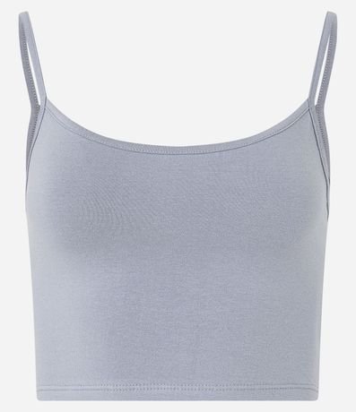 Blusa Musculosa Cropped en Algodón con Breteles Finos 6