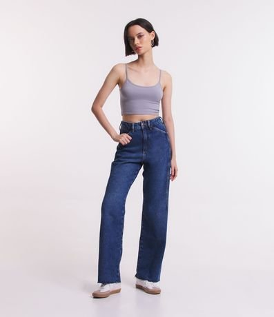Blusa Musculosa Cropped en Algodón con Breteles Finos 3