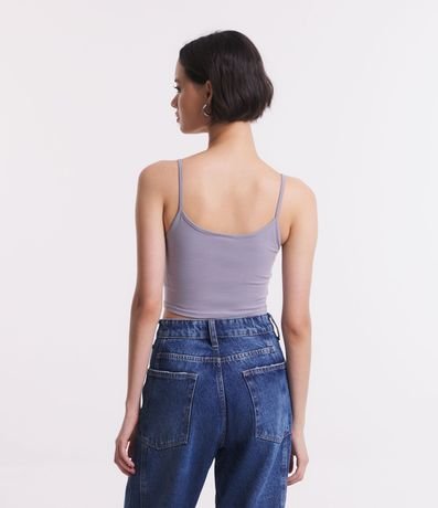 Blusa Musculosa Cropped en Algodón con Breteles Finos 4