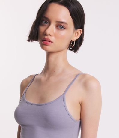 Blusa Musculosa Cropped en Algodón con Breteles Finos 5