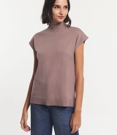 Blusa en Punto con Cuello Alto 2