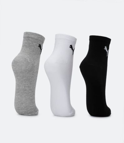 Kit 03 Medias Deportivas Caño Mediano con Estampado Puma 3