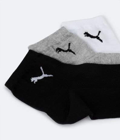 Kit 03 Medias Deportivas Caño Mediano con Estampado Puma 4