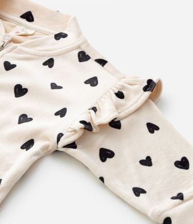 Conjunto Largo Infantil en Plush con Estampa de Corazones - Talle 0 a 18 meses 7