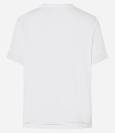 Blusa Manga Corta en Viscosa con Costura Contrastante 6