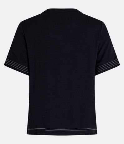 Blusa Manga Corta en Viscosa con Costura Contrastante 6