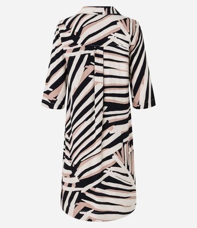 Vestido Corto Manga Corta en Viscosa con Estampado Cebra 2