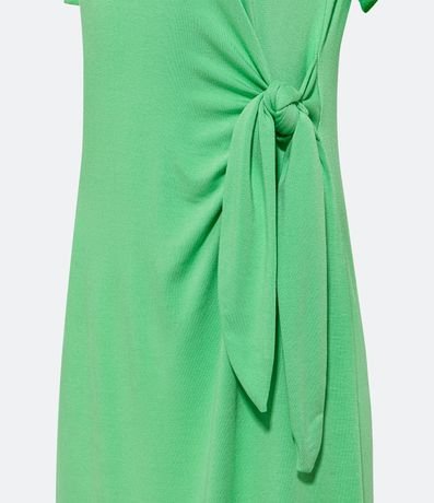 Vestido Largo en Viscosa con Manga Corta con Lazo y Abertura Laterales 7