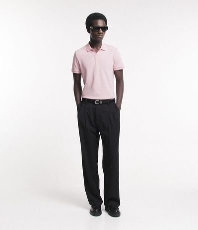 Polo Slim en Media Malla con Botones y Textura Acanalada 2