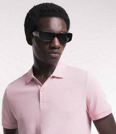 Polo Slim en Media Malla con Botones y Textura Acanalada 4