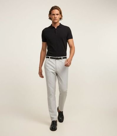 Polo Slim en Media Malla con Botones y Textura Acanalada