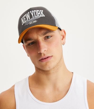 Gorra Trucker con Visera Curva y Estampado New York Brooklyn 6