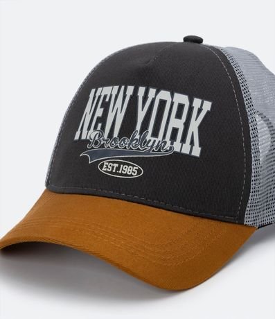 Gorra Trucker con Visera Curva y Estampado New York Brooklyn 5