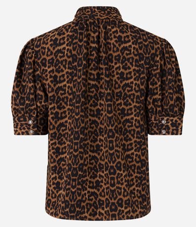 Blusa en Crepé con Cuello Alto y Estampado Animal Print 6