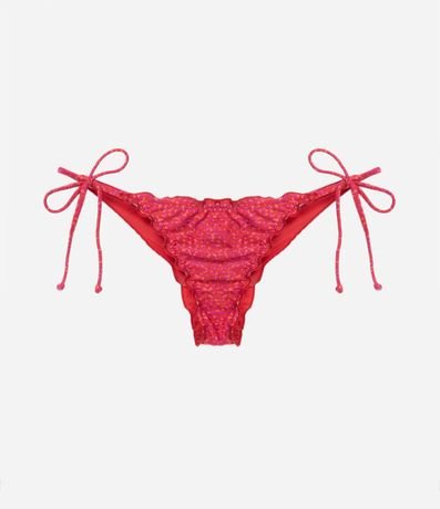 Bikini Bombacha en Microfibra Fruncida con Lazos y Estampa Animal Print Diferenciado 1