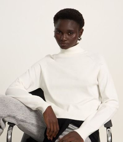 Blusa de Punto con Cuello Alto