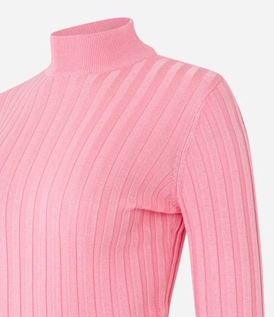 Blusa de Punto Acanalado con Cuello Alto y Manga Larga 7