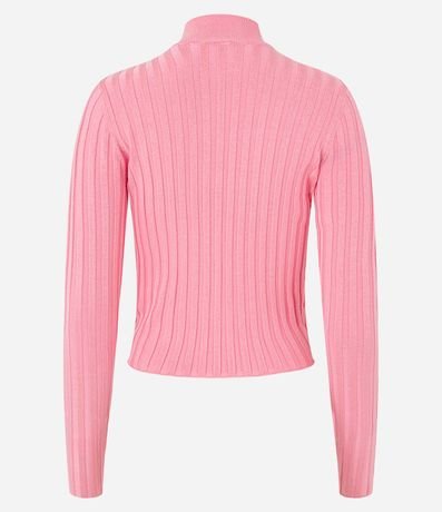 Blusa de Punto Acanalado con Cuello Alto y Manga Larga 8
