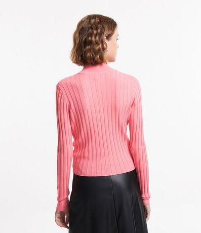 Blusa de Punto Acanalado con Cuello Alto y Manga Larga 4