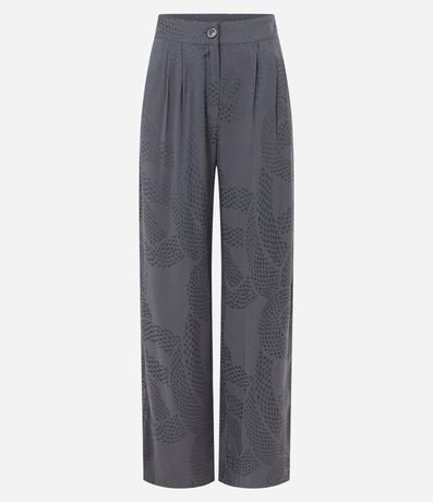 Pantalón Recto en Jacquard con Pliegues y Estampado en Cobra 5