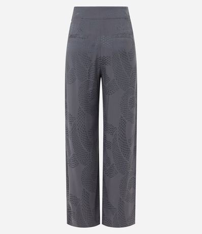 Pantalón Recto en Jacquard con Pliegues y Estampado en Cobra 6