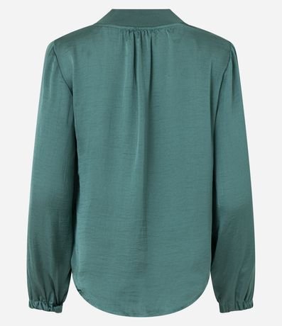 Blusa Acetinada con Escote V y Mangas Bufantes 7