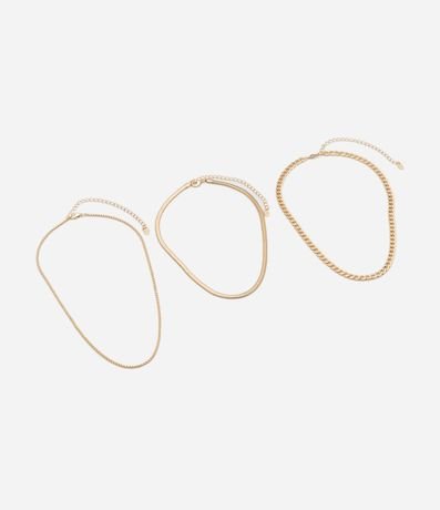 Collar con 03 Capas en Metal con Cadenas Variadas 2