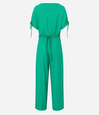 Mono Pantalona en Crepé con Detalles Fruncidos y Cinturón Cuerda 7