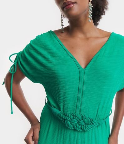 Mono Pantalona en Crepé con Detalles Fruncidos y Cinturón Cuerda 4