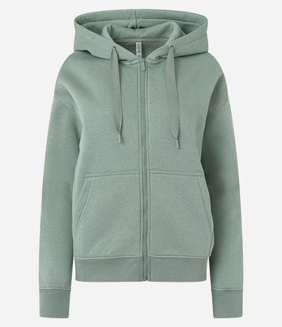 Buzo en Algodón con Capucha y Abertura Frontal con Cremallera 6