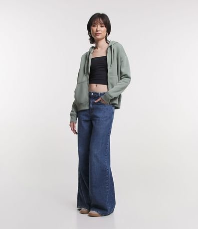 Buzo en Algodón con Capucha y Abertura Frontal con Cremallera 2