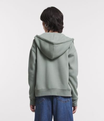 Buzo en Algodón con Capucha y Abertura Frontal con Cremallera 4