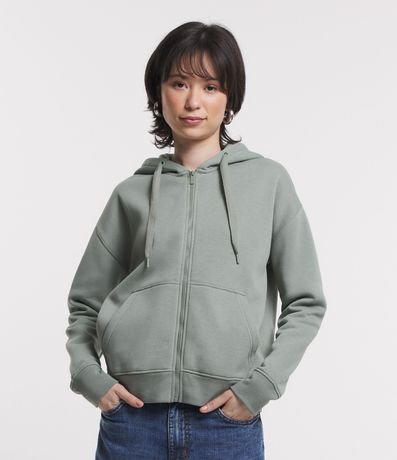 Buzo en Algodón con Capucha y Abertura Frontal con Cremallera 5