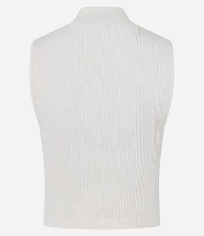 Blusa Musculosa en Poliamida Acanalada con Cuello Alto 7