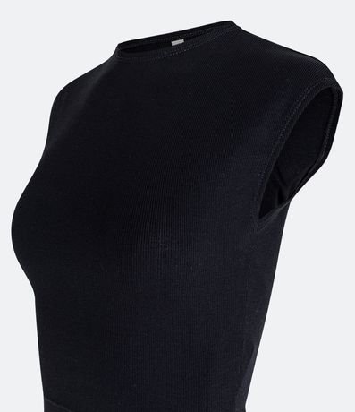 Blusa Sin Manga en Rib con Textura de Rayas 7