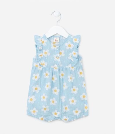 Peto Infantil en Tricolina con Estampa de Margaritas - Talle 0 a 18 meses