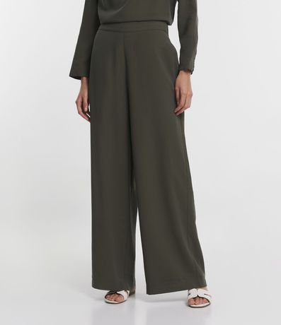 Pantalón Pantalona en Viscosa con Cintura Elástica en la Espalda 2