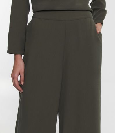 Pantalón Pantalona en Viscosa con Cintura Elástica en la Espalda 3