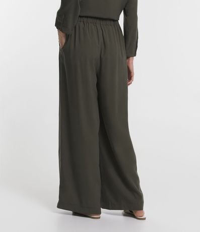 Pantalón Pantalona en Viscosa con Cintura Elástica en la Espalda 4