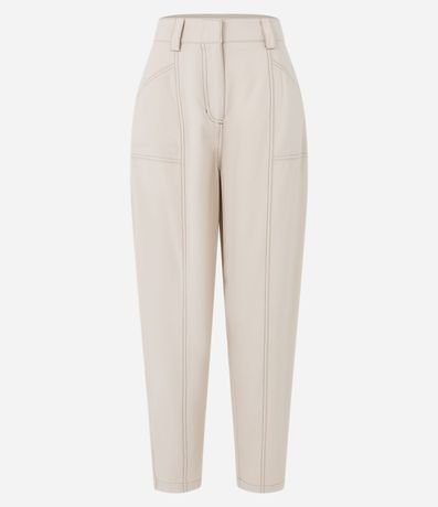 Pantalón Recto en Viscosa con Detalles en Pespuntos Contrastantes 5