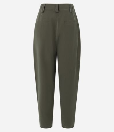 Pantalón Recto en Viscosa con Detalles en Pespuntos Contrastantes 2