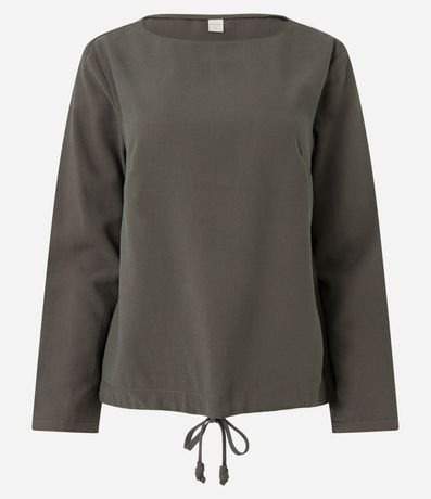 Blusa en Viscosa con Lazo en la Barra 6