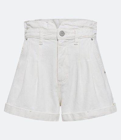 Short Baggy en Sarga con Pliegues y Bajo Plegado 5