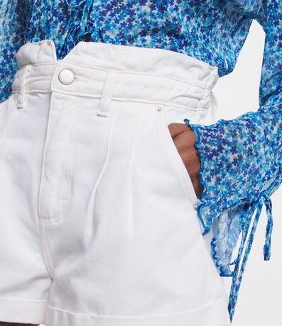 Short Baggy en Sarga con Pliegues y Bajo Plegado 4